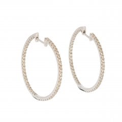Vintage Gold Cut Diamond Hoop Earrings
