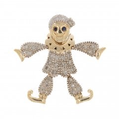 Vintage Gold Diamond Clown Pendant