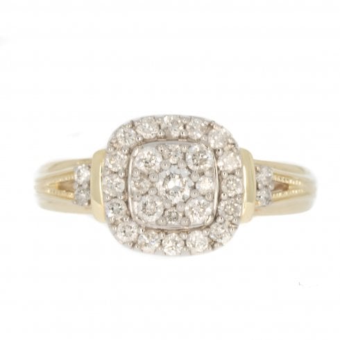 Vintage Gold Diamond Cluster Ring