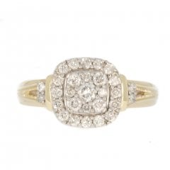 Vintage Gold Diamond Cluster Ring