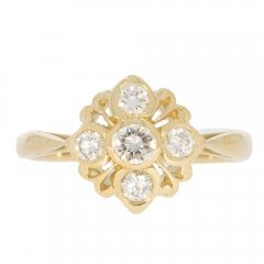 Vintage Gold Diamond Cluster Ring