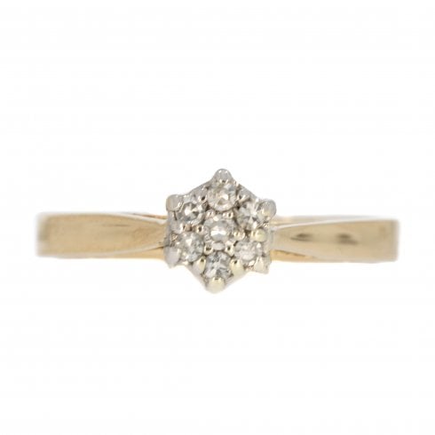 Vintage Gold Diamond Cluster Ring