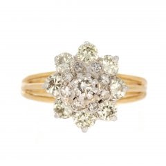 Vintage Gold Diamond Cluster Ring