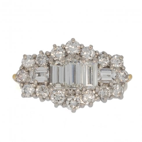Vintage Gold Diamond Cluster Ring