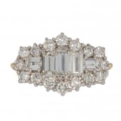 Vintage Gold Diamond Cluster Ring