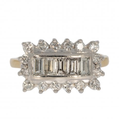 Vintage Gold Diamond Cluster Ring