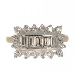 Vintage Gold Diamond Cluster Ring