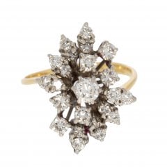 Vintage Gold Diamond Cluster Ring