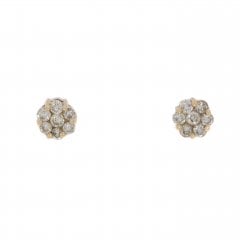 Vintage Gold Diamond Cluster Stud Earrings