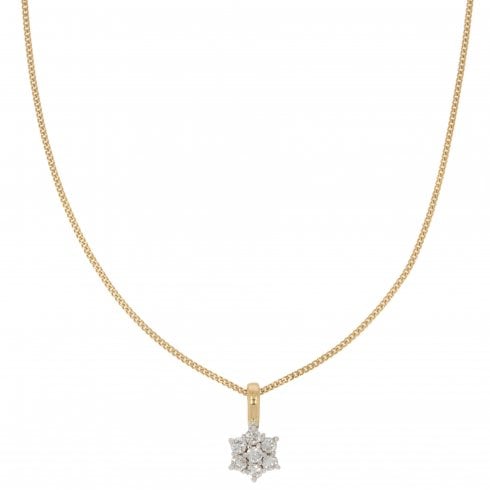 Vintage Gold Diamond Daisy Pendant