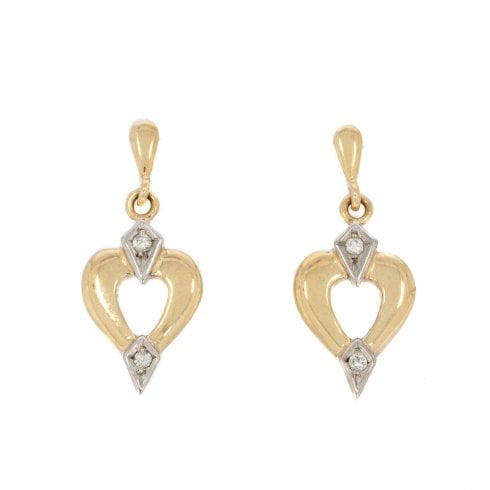 Vintage Gold Diamond Drop Earrings