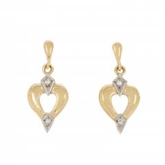 Vintage Gold Diamond Drop Earrings