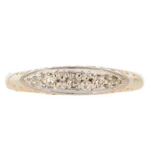 Vintage Gold Diamond Five Stone Ring