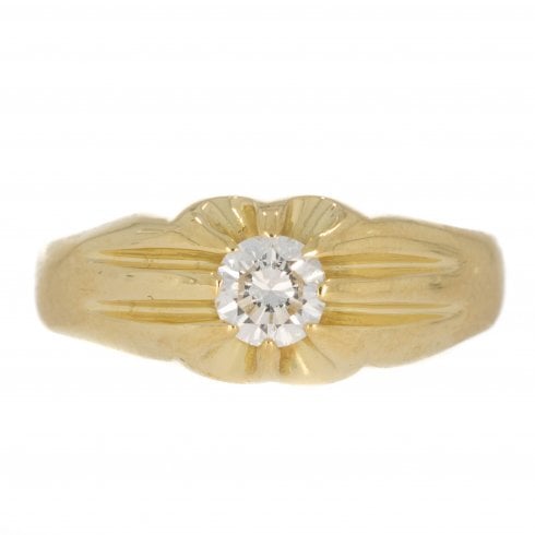 Vintage Gold Diamond Gents Ring