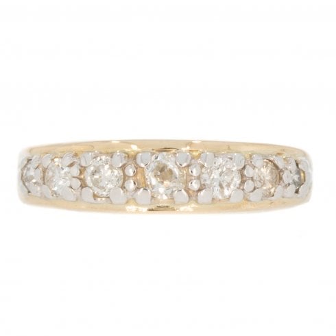 Vintage Gold Diamond Half Eternity Ring