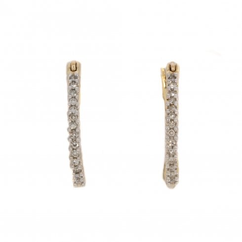 Vintage Gold Diamond Hoop Earrings