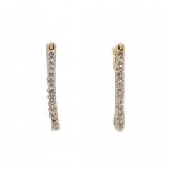 Vintage  Gold Diamond Hoop Earrings