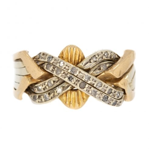 Vintage Gold Diamond Puzzle Ring