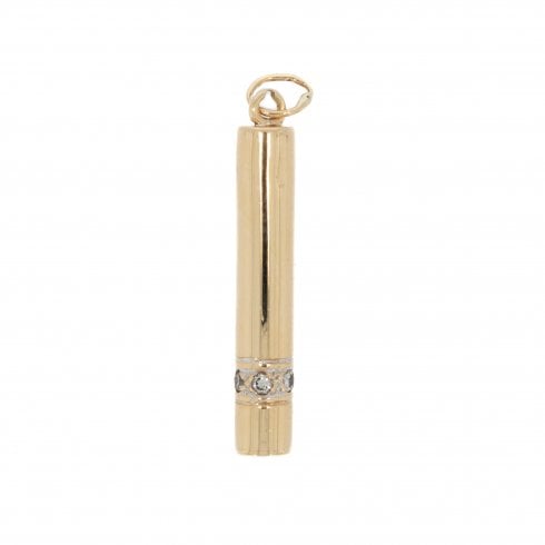 Vintage Gold Diamond Set Drop Pendant
