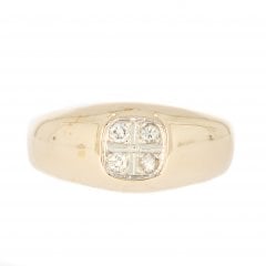 Vintage Gold Diamond-Set Signet Ring