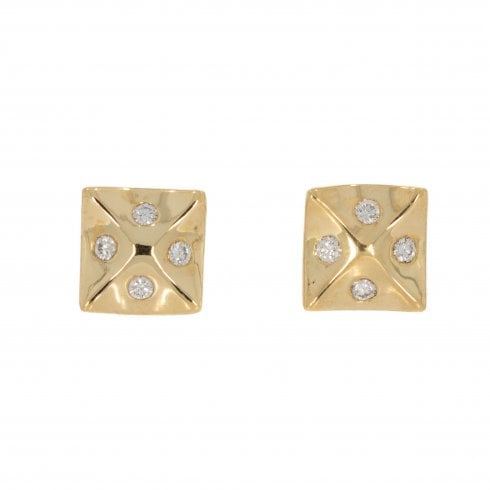 Vintage Gold Diamond Set Stud Earrings