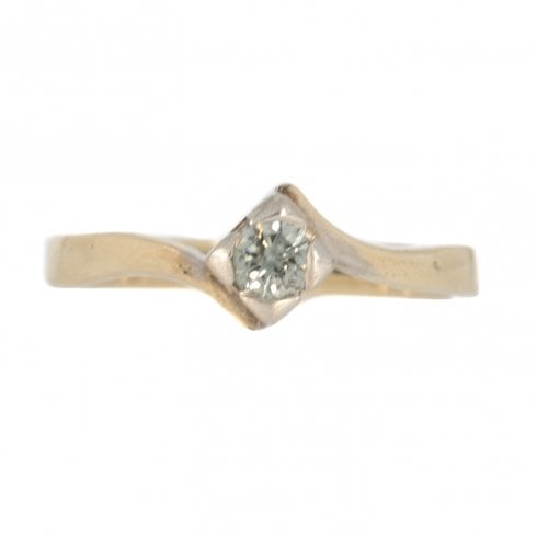 Vintage Gold Diamond Solitaire Ring