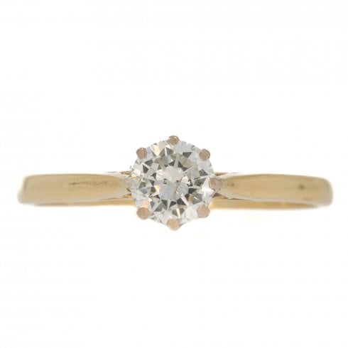 Vintage Gold Diamond Solitaire Ring