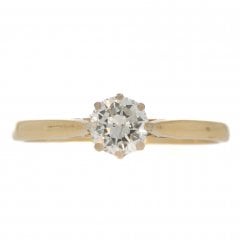 Vintage Gold Diamond Solitaire Ring