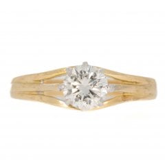 Vintage Gold Diamond Solitaire Ring