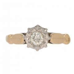 Vintage Gold Diamond Solitaire Ring