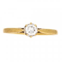 Vintage Gold Diamond Solitaire Ring
