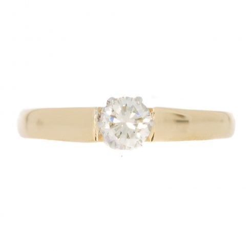 Vintage Gold Diamond Solitaire Ring