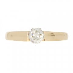 Vintage Gold Diamond Solitaire Ring