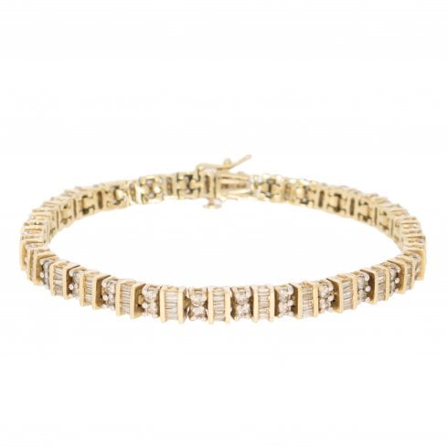 Vintage Gold Diamond Tennis Bracelet