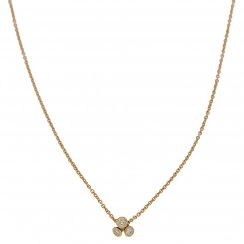 Vintage Gold Diamond Three Stone Pendant