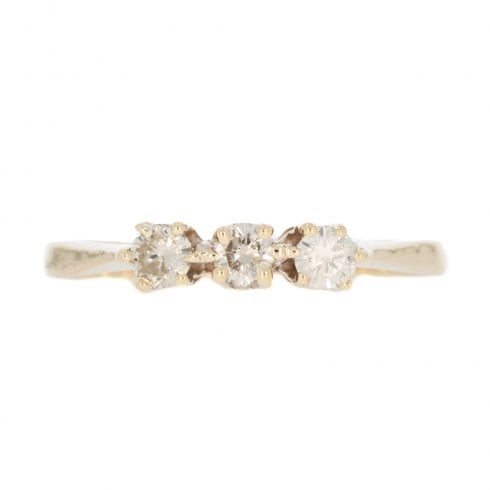 Vintage Gold Diamond Three Stone Rin