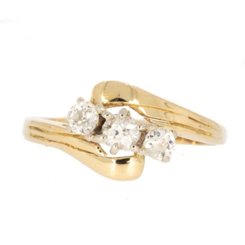 Vintage Gold Diamond Three Stone Ring