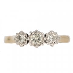Vintage Gold Diamond Three Stone Ring