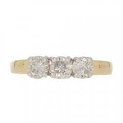 Vintage Gold Diamond Trilogy Ring