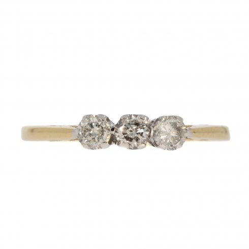 Vintage Gold Diamond Trilogy Ring