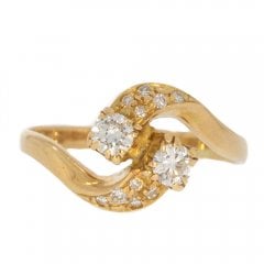 Vintage Gold Diamond Two Stone Ring