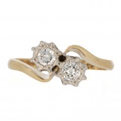 Vintage Gold Diamond Two-Stone Ring