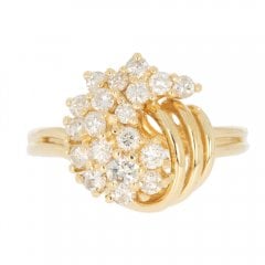 Vintage Gold Diamond Wave Cluster Ring