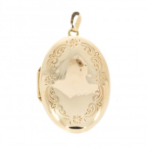 Vintage Gold Engraved Oval Locket