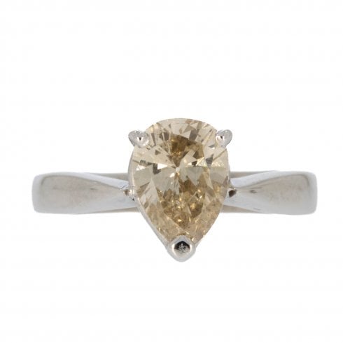 Vintage Gold Fancy Diamond Solitaire Ring