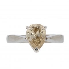 Vintage Gold Fancy Diamond Solitaire Ring