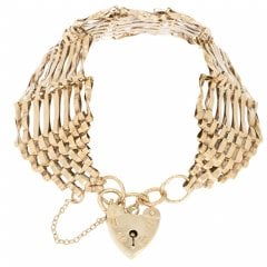 Vintage Gold Gate Bracelet & Heart Padlock