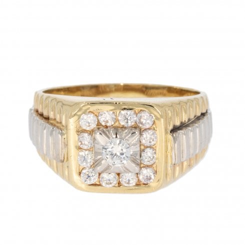 Vintage Gold Gents Spinel Cluster Ring