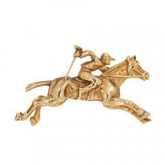 Vintage Gold Horse & Jockey Brooch