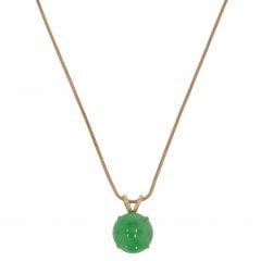 Vintage Gold Jade Pendant Necklace